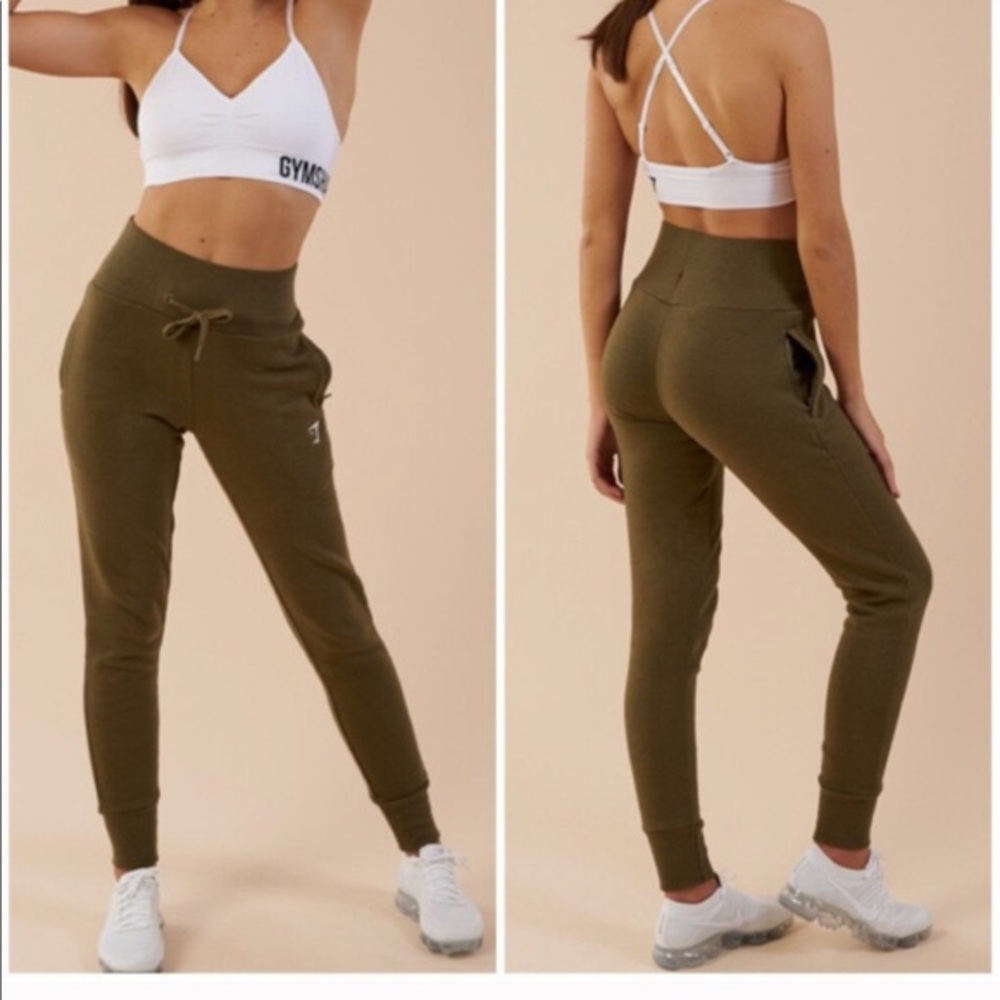 COPY - Gymshark high waist olive green joggers